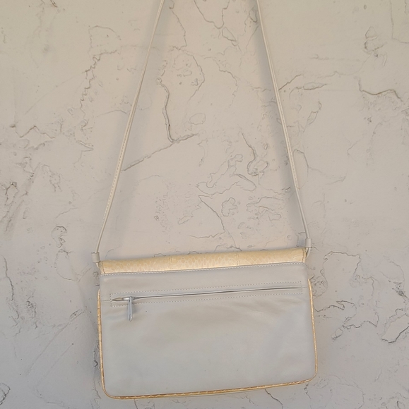 Vintage Cream Reptile Print Shoulderbag - Picture 3 of 8